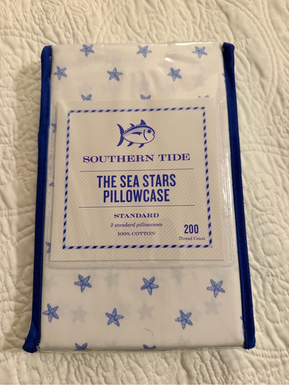 Southern Tide Sea Stars Pillowcase Pair - Blue and White